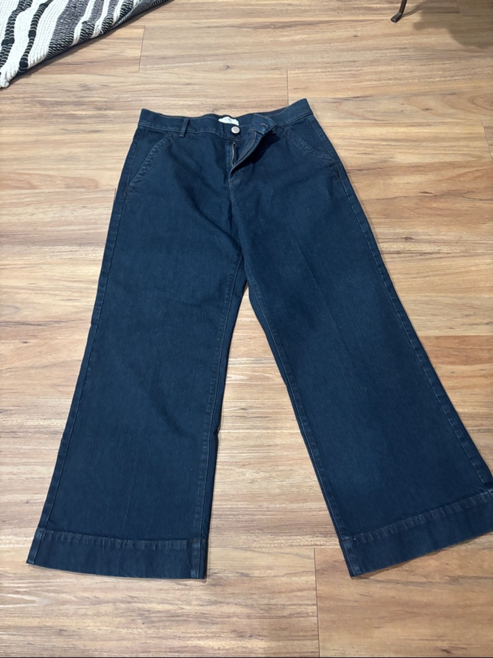 LOFT Black Wide-Leg High-Rise Jeans